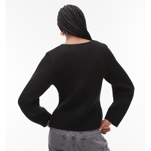 Mango Black Oversized Cardigan XS with Gold Buttons - Picture 2 of 6